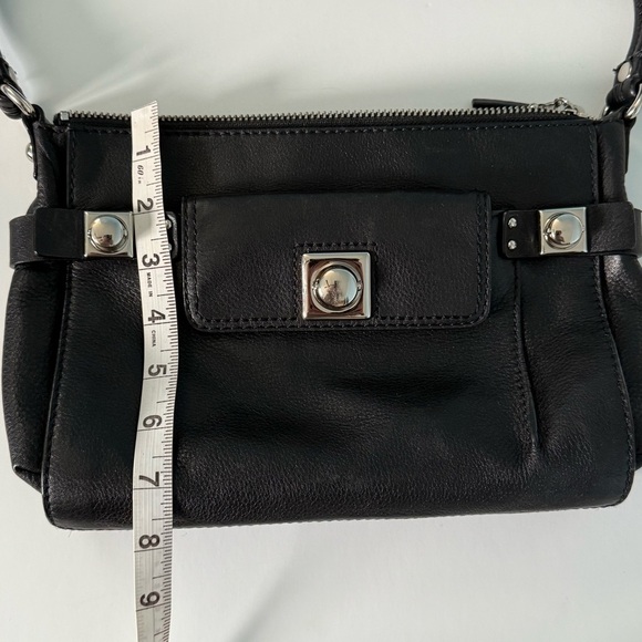 Banana Republic Shoulder Bag Pebble Leather Black Medium - Picture 15 of 16